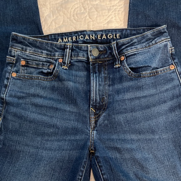 American Eagle Men’s Airflex + Original Bootcut Denim Blue Jeans US Size 29/30 - Picture 2 of 16